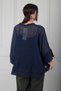 Women's Italian Boat Neck Athlete Mesh Linen Bohemian Blouse - 4