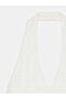 32690 Halter Neck Lace Detailed Top-Ecru - 7