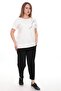 Women's Embroidery Detailed Comfortable Fit Modal Fabric Plus Size Tracksuit Set - 3