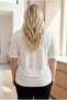 Large Size Viscose T-Shirt with Bead and Sequin Detail in Ecru - 6