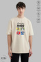 Unisex Crew Neck Tom Printed Cotton Oversize Short Sleeve T-Shirt - 2