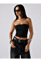 Black Lace Detailed Strapless Crop Top and Bolero Two-Piece Set - 3