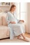 Blue 100% Cotton Buttoned Maternity Nightgown and Nursing Gown Set with Full Length Features, Set of 2 - 7