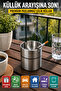Stainless steel tabletop ashtray, decorative chrome ashtray for home, office, and car use, 9 cm - 2