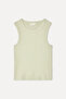 Women's Khaki Fitted Crew Neck Tank Top