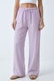 Striped Elastic Waist Wide Leg Woven Trousers - 5