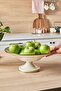 Heart Detailed Pink Love Enameled Fruit Bowl with Stand 32 cm - 3