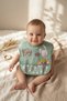 Nino 2-Piece Waterproof Baby Bib Set - Mint Green Rabbit Pattern, Stain-Resistant and Crumb Pocket - 4