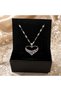 Women's Necklace with Colorful Stone Heart Figure - Elegant Steel Necklace That Does Not Tarnish