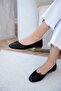 Juliet Bowknot Genuine Leather Flat Women's Bitter Brown Ballerinas - 5