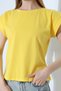 100% Cotton Crew Neck Low Sleeve Basic Women's T-Shirt 21979 Light Yellow - 2