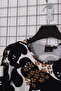 Women's Plus Size Lycra Crew Neck Mix Pattern Short Sleeve Mom T-Shirt Combed Cotton Blouse - 6