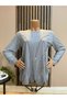 Women's Light of the Night Patterned Laser Cut Mother's Combed Cotton Blouse for Middle Ages and Above