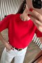 Red Crew Neck Premium Oversize Cotton T-Shirt - 4