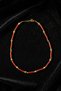 Red Coral Shades Cylinder Stone Necklace - Gold Geometric Detail - 3