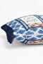 Ciao Bella Window Motif Fringed Cushion Cover - Navy Blue Cushion Cover with Tassels and Blue Tile Pattern - 6