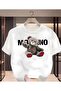 Women Milano Bear Printed White Tshirt