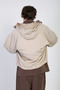 Men's Hooded Raincoat with Snap Fasteners - Stone - 5