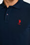 Men's Slim Fit Polo Collar Navy Blue Basic T-Shirt 50322304-Vr033 - 6