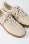 Palminteri Men's Genuine Leather Lace-Up Beige Sneakers - 4