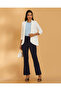Women Black Pintuck Detail Flared Knitted Jeggings - 2