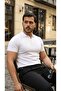 Men's Button Collar Short Sleeve Cotton Knitwear T-Shirt - 2