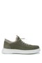 Men's Genuine Leather Green Nubuck Sneakers & Sports Shoes