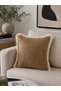 Tasseled Milk Brown Throw Pillow Cover