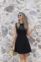 Black Zero Sleeve Short Dress
