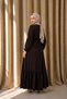 Loose Cut Rabia Crepe Ferace Belted Comfortable Fit Hijab Dress - 4