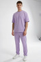 Men's Short Sleeve Oversize Combed Cotton Tracksuit Set