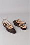 Seç 2657 chain detail genuine leather shoe (heel height: 3 cm) coffee suede - 7