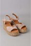 Seç 4036 Genuine Leather Padded Heel Sandals (Heel Height: 9 Cm, Platform: 3 cm) Mink Suede