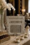 Luxury Silver Royal Embossed Rectangular Tray Set (3 Pieces)
