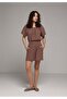 Regular Fit Women's Brown Dress - 2