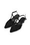Anya Black Color Knitted Low Heel Shoes - 7