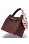 Burgundy, with Lock and Scarf Detail, Puppy Motif, Cross Strap, Small, Women's Hand and Shoulder Bag - 6