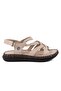 2740 Genuine Leather Daily Women's Sandals-Beige - 2