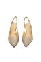 Genuine Shiny Leather Slingback Heeled Shoes Z643 Verlux Sabbia (Kum) - 3