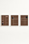 White Wooden Framed 3-Piece Mocha Moments Painting Huhu511 - Triple Painting Set White Frame