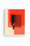 White Wooden Framed Abstract Red Patterned Painting - Vibrant Tones |   Huhu1199