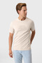 Relaxed fit printed beige crew neck t-shirt - 4