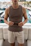Hono 100% Cotton Ribbed Men's Mink Basic Undershirt - 3