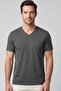 Men's Vision V-Neck Premium Quality Dense Textured Cotton T-Shirt Dark Gray M102-R0220-05