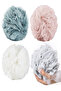 Large Bath Shower Sponge Pouf Loofahs: 4 Packs 60g/Each Eco-friendly Exfoliating Mesh Brush Pouf