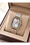 Modern Women's Wristwatch with Zircon Stone Case Gold-Silver Color Stylish Design Gift Boxed - 2
