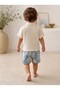 Baby Boy Muslin Decorated Shirt and Shorts Set Summer Gift Set - 3