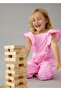 Girl's Ruffled Shoulder Jumpsuit Pink - 5