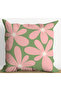 Modern Balcony Decorative Cushion Cover Set of 6 Green Pink Floral Patterned Combination - 4