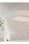Cotton Satin Striped Elastic Sheet Double Duvet Cover Set - 2